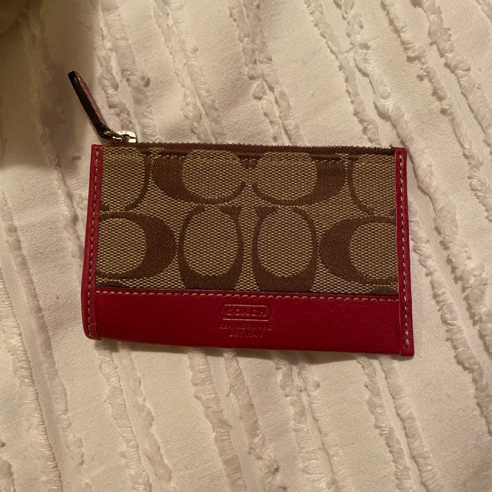Hot Pink Coach card holder
